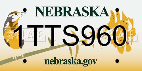 1TTS960 Nebraska License Plate