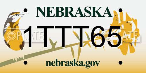 1TTT65 Nebraska License Plate