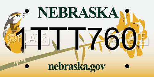 1TTT760 Nebraska License Plate