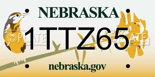 1TTZ65 Nebraska License Plate