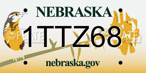 1TTZ68 Nebraska License Plate