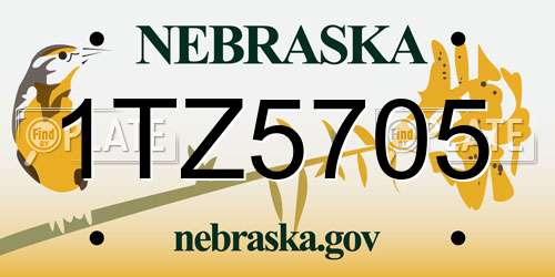 1TZ5705 Nebraska License Plate