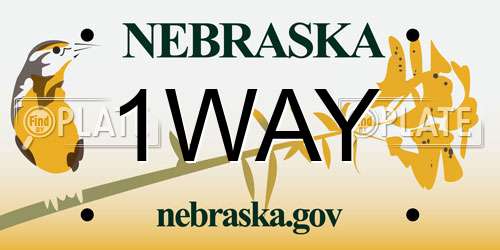 1WAY Nebraska License Plate