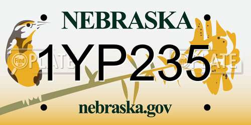 1YP235 Nebraska License Plate