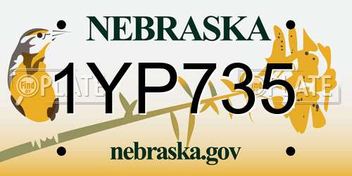 1YP735 Nebraska License Plate