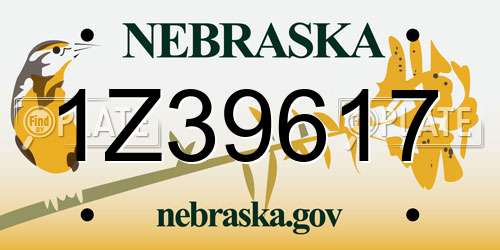 1Z39617 Nebraska License Plate