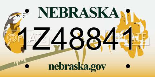 1Z48841 Nebraska License Plate