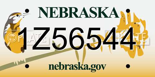1Z56544 Nebraska License Plate