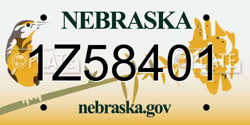 1Z58401 Nebraska License Plate
