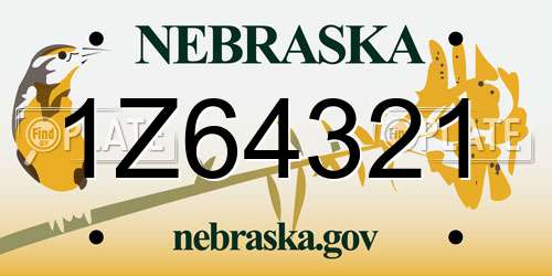1Z64321 Nebraska License Plate