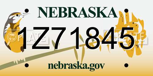1Z71845 Nebraska License Plate