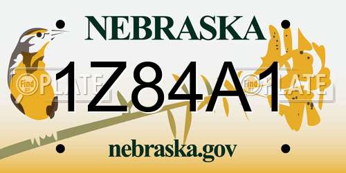 1Z84A1 Nebraska License Plate