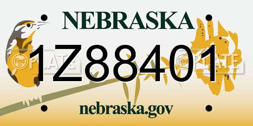 1Z88401 Nebraska License Plate