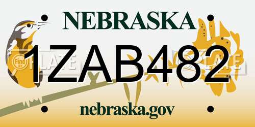 1ZAB482 Nebraska License Plate