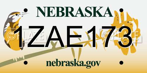 1ZAE173 Nebraska License Plate