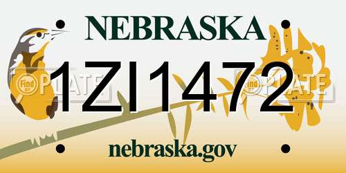 1ZI1472 Nebraska License Plate