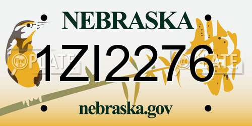 1ZI2276 Nebraska License Plate