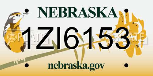 1ZI6153 Nebraska License Plate