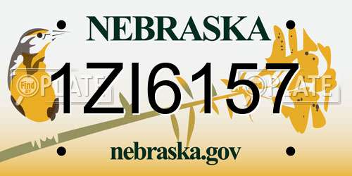 1ZI6157 Nebraska License Plate