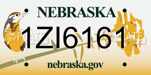 1ZI6161 Nebraska License Plate