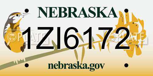 1ZI6172 Nebraska License Plate