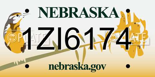 1ZI6174 Nebraska License Plate