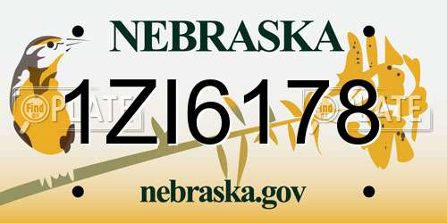 1ZI6178 Nebraska License Plate