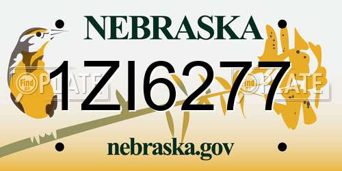 1ZI6277 Nebraska License Plate