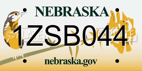 1ZSB044 Nebraska License Plate
