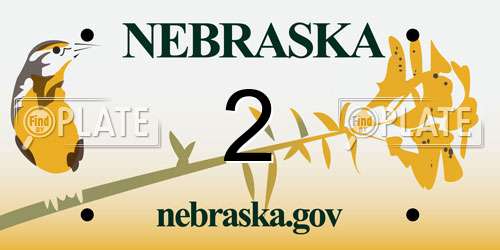 2 Nebraska License Plate