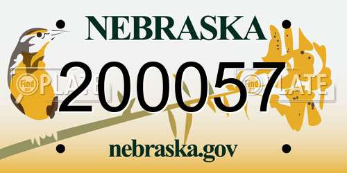 200057 Nebraska License Plate