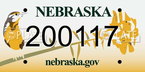 200117 Nebraska License Plate