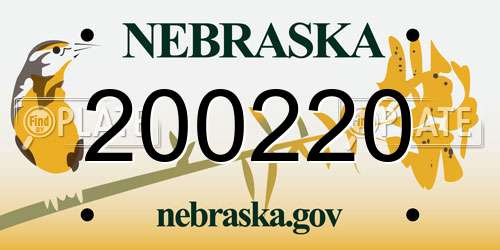 200220 Nebraska License Plate