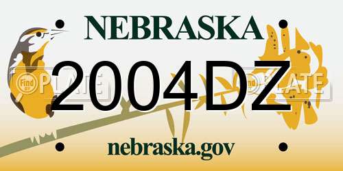 2004DZ Nebraska License Plate