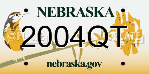2004QT Nebraska License Plate