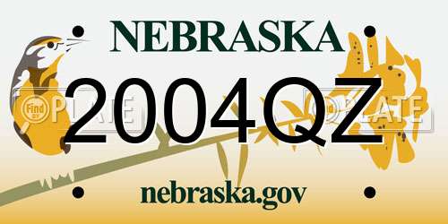 2004QZ Nebraska License Plate