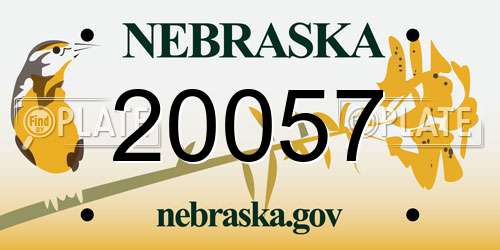 20057 Nebraska License Plate