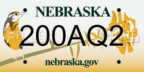 200AQ2 Nebraska License Plate