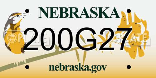 200G27 Nebraska License Plate