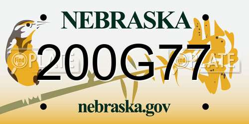 200G77 Nebraska License Plate