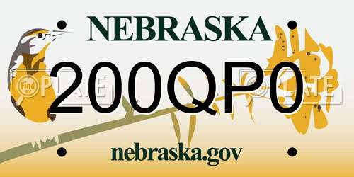 200QP0 Nebraska License Plate