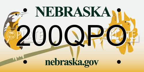 200QPO Nebraska License Plate