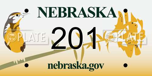 201 Nebraska License Plate