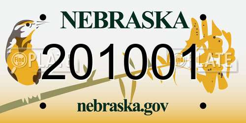 201001 Nebraska License Plate
