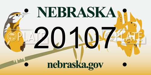 20107 Nebraska License Plate