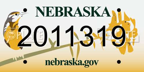 2011319 Nebraska License Plate