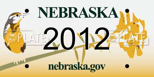 2012 Nebraska License Plate