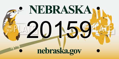 20159 Nebraska License Plate
