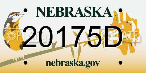 20175D Nebraska License Plate