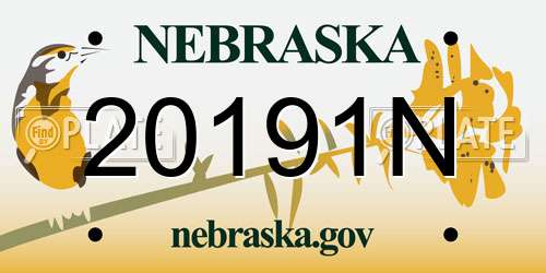 20191N Nebraska License Plate